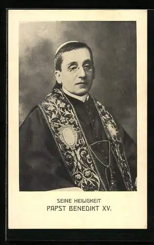 AK Portrait Seine Heiligkeit Papst Benedikt XV.