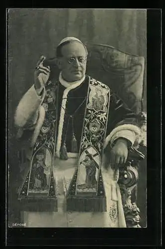 AK Papst Pius XI. erteilt den Segen