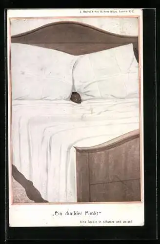 AK Afrikanischer Junge liegt in grossem Bett, Kolonialhumor