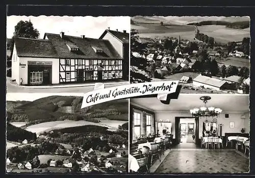 AK Eslohe /Sauerland, Cafe und Gaststätte Jägerhof, Innenansicht, Teilansicht