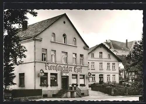 AK Enkhausen /Sauerland, Hotel Ronscheider Hof und Geburtshaus des Bundespräsidenten H. Lübke