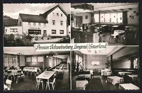AK Langenei /Sauerland, Pension Schweinsberg, Innenansichten