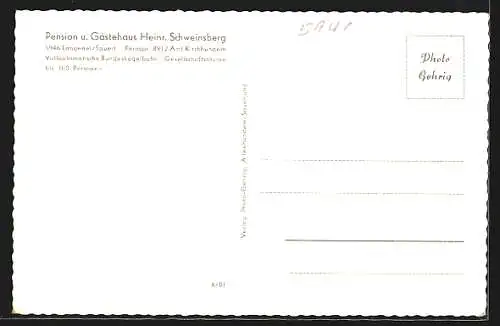 AK Langenei /Sauerland, Pension Schweinsberg, Innenansichten