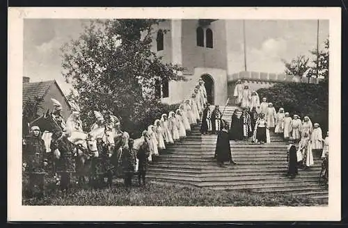 AK Tecklenburg i. W., Heimatspiele, Die Nibelungen, Theaterszene