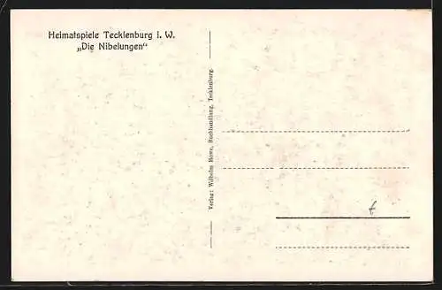 AK Tecklenburg i. W., Heimatspiele, Die Nibelungen, Theaterszene