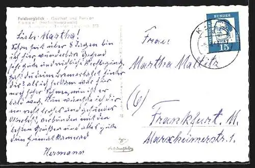 AK Kappel im Hochschwarzwald, Hotel Pension Feldbergblick