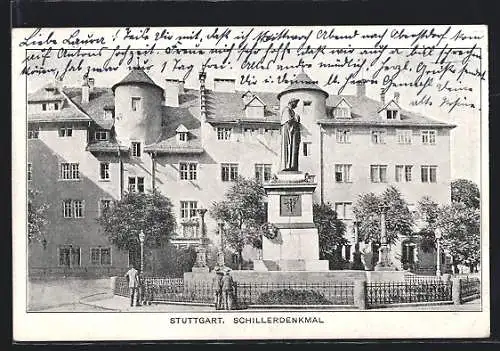 AK Stuttgart, Schillerdenkmal