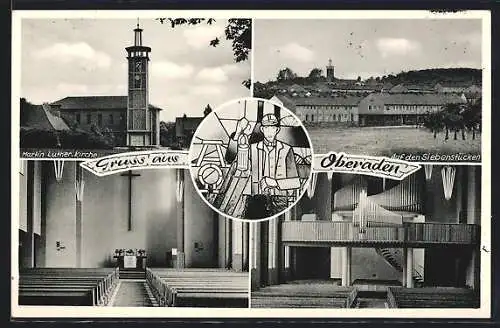 AK Oberaden, Martin Luther-Kirche, auf den Siebenstücken, Innenansichten