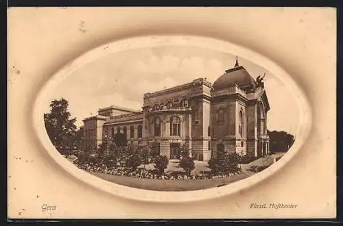 Präge-AK Gera, Fürstliches Hoftheater, Passepartout