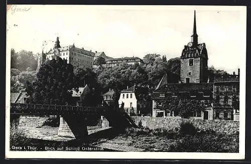 AK Gera i. Thür., Blick auf Schloss Osterstein