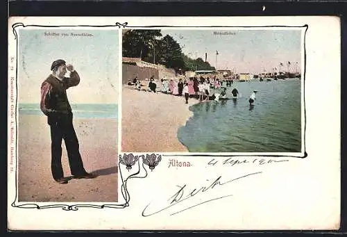 AK Hamburg-Altona, Strandleben, Schiffer von Neumühlen