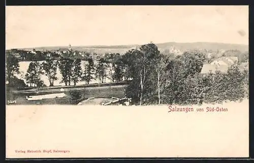 AK Bad Salzungen, Teilansicht mit Kirche von Süd-Osten