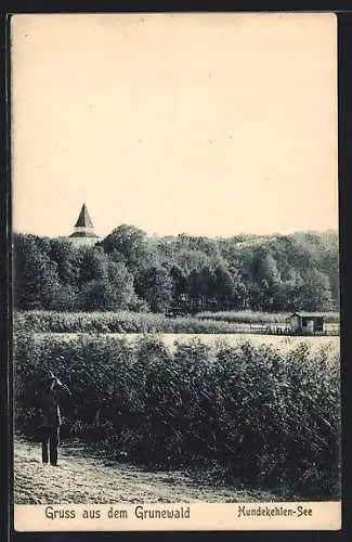 AK Berlin-Grunewald, Hundekehlen-See