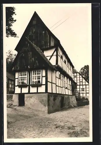 AK Tecklenburg i. Teutoburger Wald, Strassenpartie mit Fachwerkhäusern