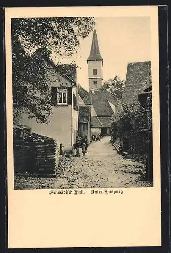 AK Schwäbisch Hall, Unter-Limpurg mit Sicht auf die Kirche