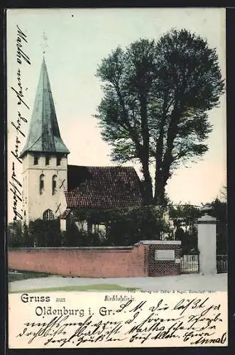 AK Oldenburg i. Gr., Blick zur Kirchhofslinde