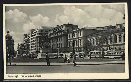 AK Bucuresti, Piata Academiei, Strassenbahn