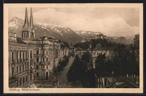 AK Salzburg, Westbahnstrasse aus der Vogelschau
