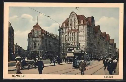AK Hamburg, Strassenbahn am Barkhof