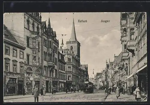 AK Erfurt, Anger mit Strassenbahn