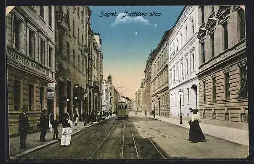 AK Zagreb, Jurisicéva ulica, Strassenbahn