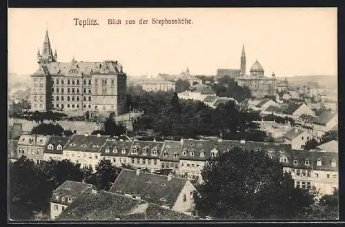 AK Teplitz, Blick von der Stephanshöhe