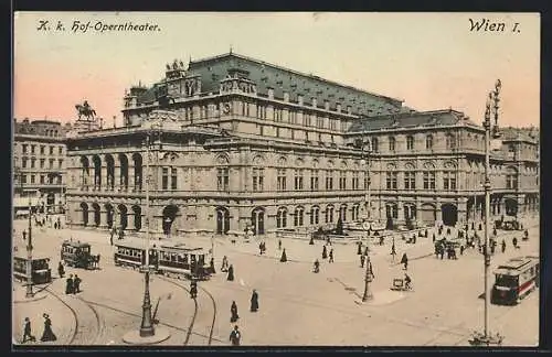 AK Wien, Oper, davor Strassenbahnen