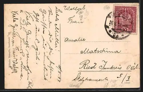 AK Innsbruck, Triumphpforte mit Strassenbahn