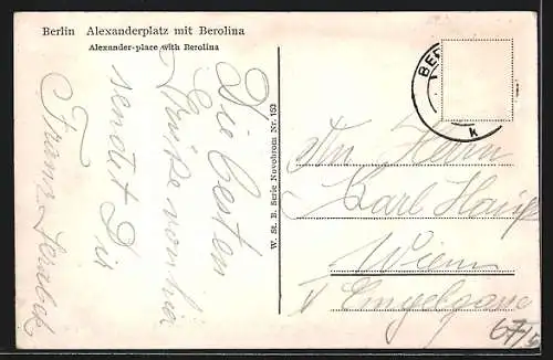 AK Berlin, Alexanderplatz mit Berolina und Strassenbahn