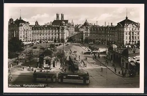 AK München, Karlsplatz-Rondell, Strassenbahn