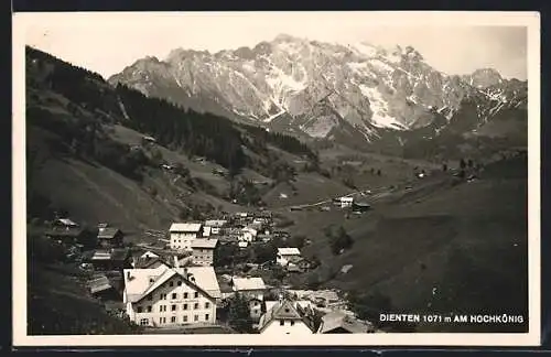 AK Dienten am Hochkönig, Ortsansicht mit Gasthof Hochkönig