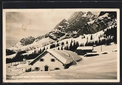 AK Mühlbach am Hochkönig, Mitterbergalm im tiefen Schnee
