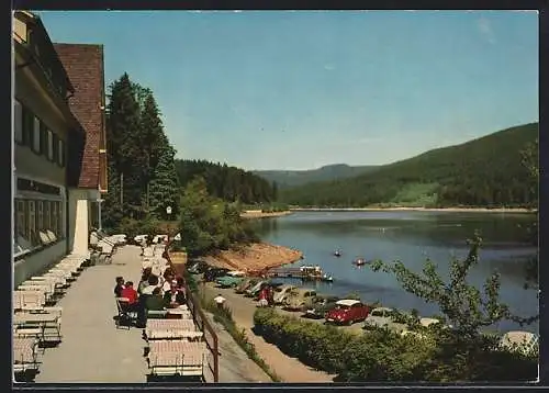 AK Forbach, Schwarzenbachtalsperre im nördl. Hochschwarzwald, Das Schwarzenbachhotel mit Seeblick