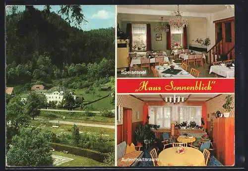 AK Bad Teinach-Zavelstein, Christliches Erholungsheim Haus Sonnenblick e. V. mit Speisesaal und Aufenthaltsraum