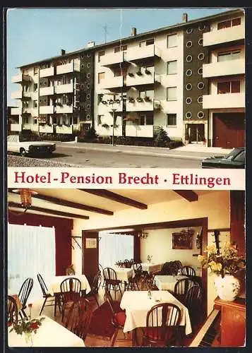 AK Ettlingen, Hotel-Pension Brecht, Thiebauthstrasse 10-14
