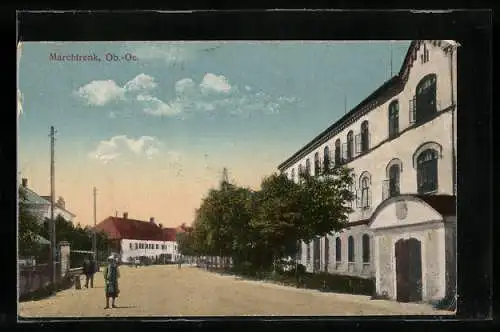 AK Marchtrenk, Teilansicht mit Strassenpartie