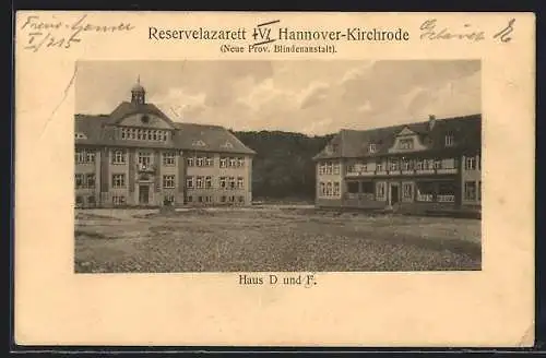 AK Hannover-Kirchrode, Haus D und F vom Reservelazarett