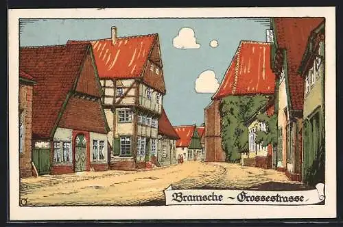 Steindruck-AK Bramsche, In der Grossestrasse