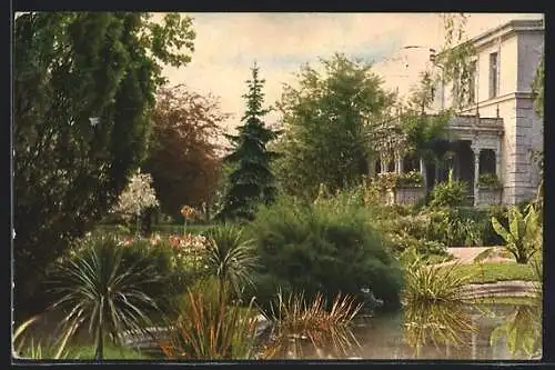 AK Erfurt, Park-Anlagen am Eingang der Gärtnerei J. C. Schmidt