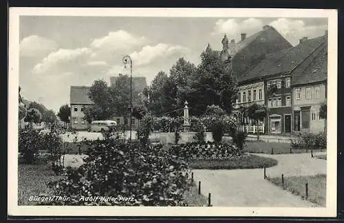 AK Bürgel /Thür., Platz mit Brunnen