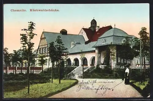 AK Chemnitz, Ansicht vom Gasthof Küchwaldschänke