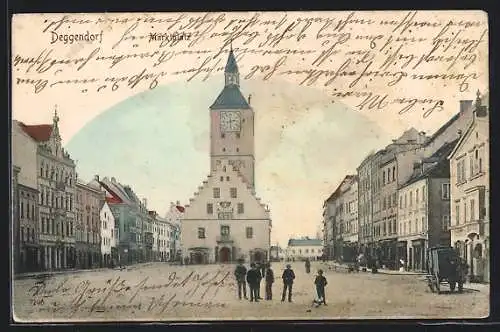 AK Deggendorf, Marktplatz mit Rathaus