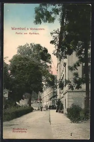 AK Warmbad b. Wolkenstein, Partie am Kurhaus