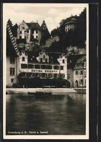 AK Meersburg a. B., Hotel Seehof vom Wasser gesehen