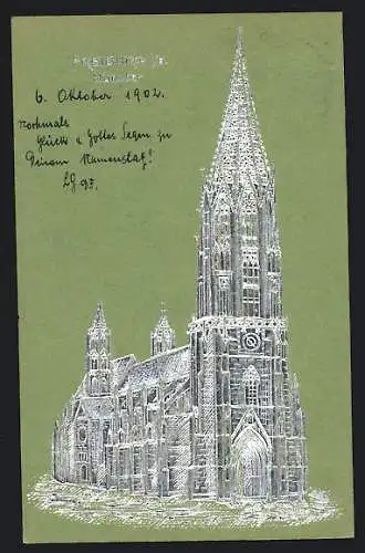 Präge-AK Freiburg i. B., Ansicht vom Münster