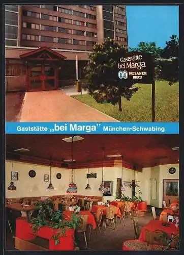 AK München-Schwabing, Gasthaus bei Marga, Leopoldstrasse 254