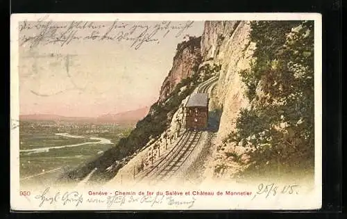 AK Genève, Chemin de fer du Salève et Chateau du Monnetier