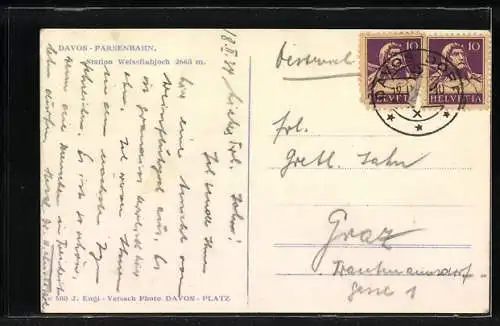 AK Davos-Parsenbahn, Die Station Weissfluhjoch