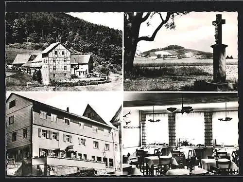 AK Strümpfelbrunn /Odenwald, Hotel-Pension zum Hirsch, Flurkreuz