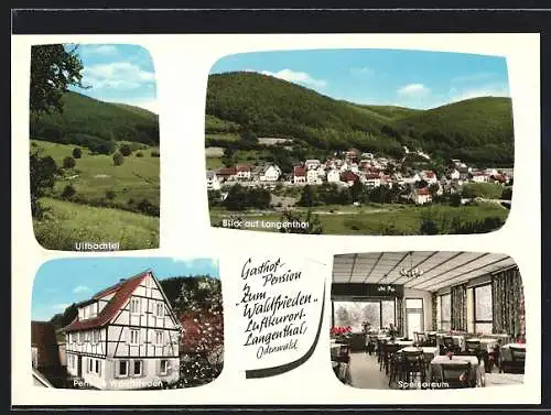 AK Langenthal / Odenwald, Gasthaus & Pension Zum Waldfrieden, Ortsansicht